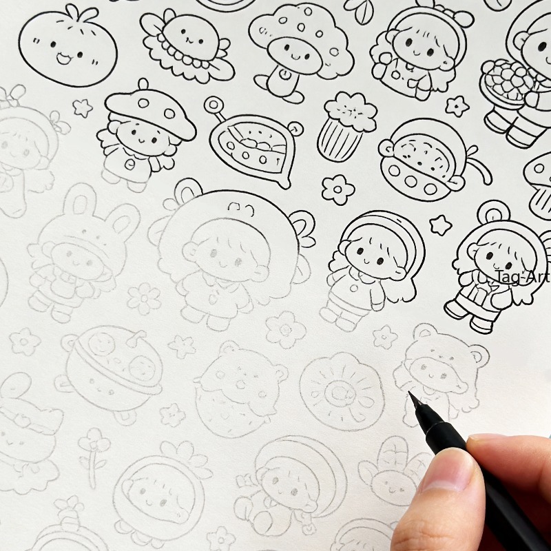 Food And Snacks Coloring Book - หนังสือภาพบรรเทาความวิตกกังวล, สมุดภาพวาดลายเส้น, ไดโนเสาร์/สัตว์ประหลาด/อาหารและธีมอื่นๆ, สมุดระบายสีสร้างสรรค์
