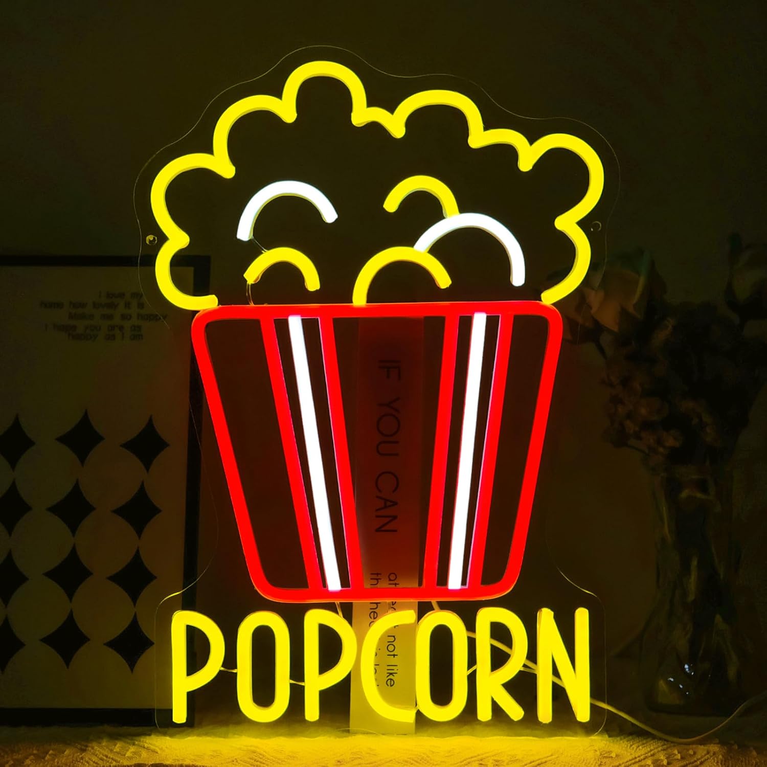 Snacks Food Video - Popcorn Neon Sign หรี่แสงได้อาหาร LED Neon