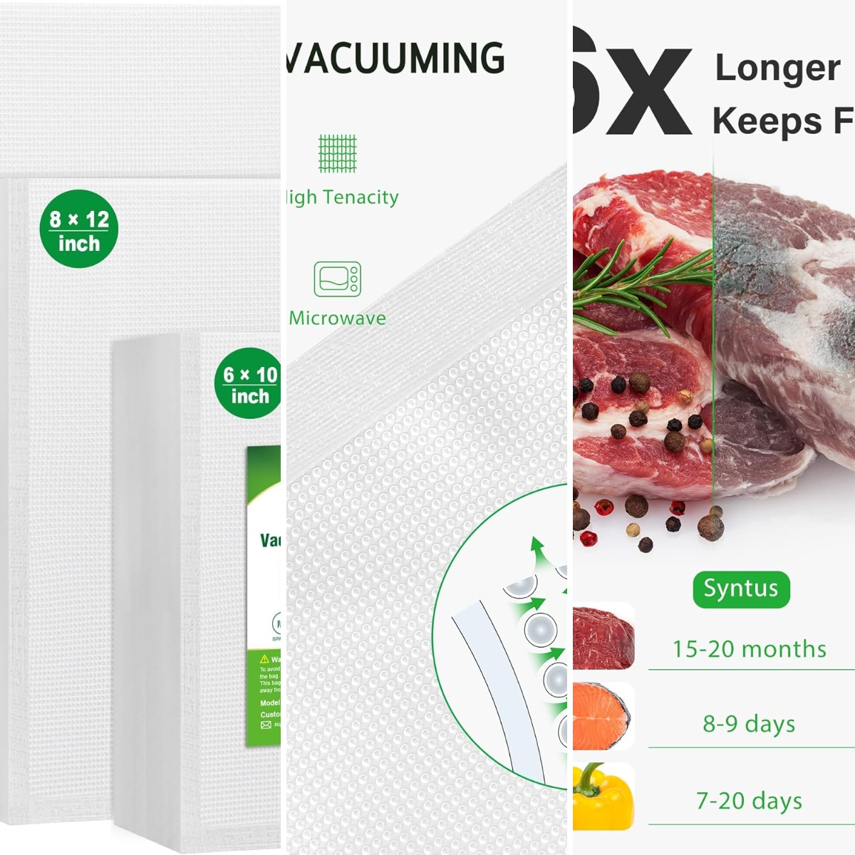 Foods X - ถุงซีลสูญญากาศ ขนาด 150 แกลลอน 11' x