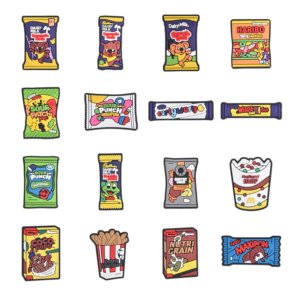 Food Snacks Gifts - UK Fast Food ตกแต่งรองเท้าการ์ตูนขนมขบเคี้ยวรองเท้า Charms ซิลิโคนเยลลี่อาหารรองเท้าอุปกรณ์เสริมสําหรับ