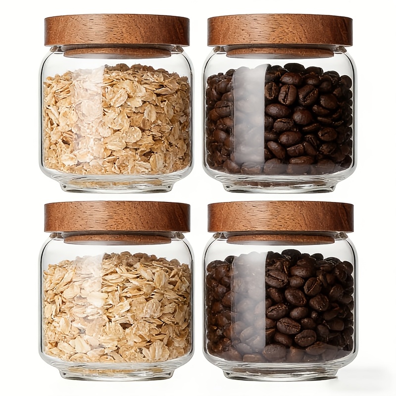 Food Packed Snacks - ชุดโหลแก้วใส 4 ใบ ขนาด 15 ออนซ์