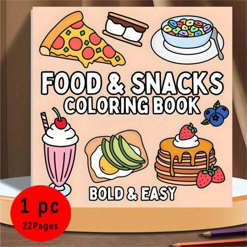 สมุดระบายสีธีมอาหารและขนมขบเคี - Food And Snacks Coloring Book บทวิจารณ์และราคา