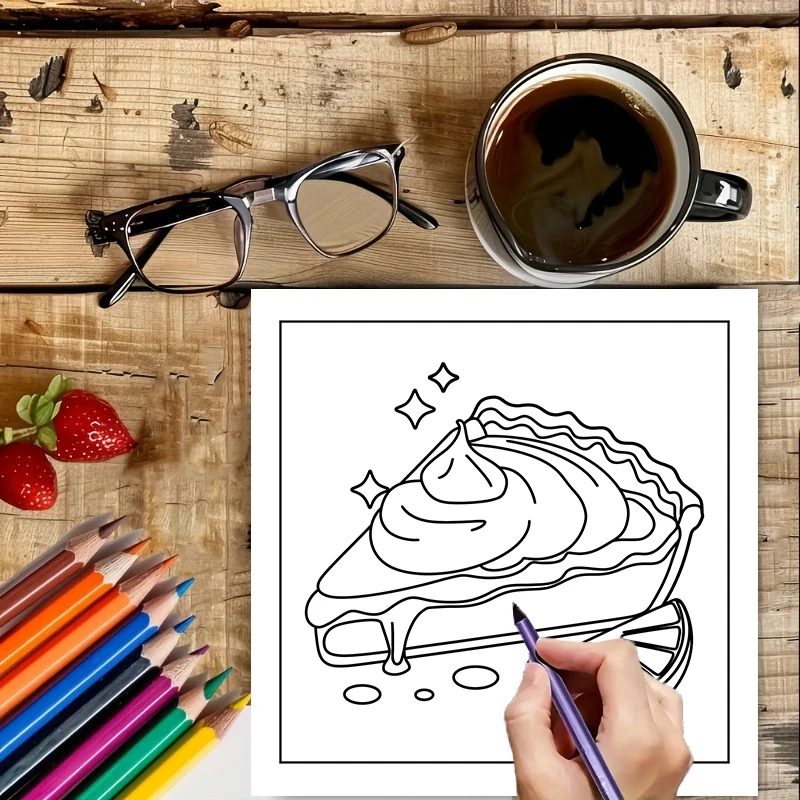 สมุดระบายสีอาหารและขนมง่ายๆ สำ - Food And Snacks Coloring Book บทวิจารณ์และราคา