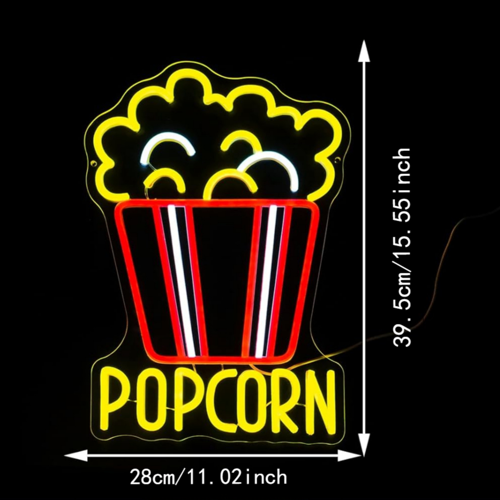 Popcorn Neon Sign หรี่แสงได้อา - Snacks Food Video บทวิจารณ์และราคา