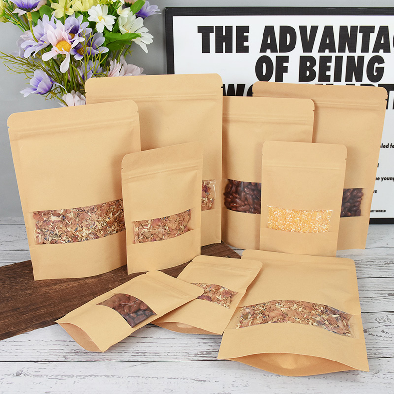 20/50pcs กระดาษคราฟท์ซิปล็อคถุ - Food Snacks Gifts บทวิจารณ์และราคา