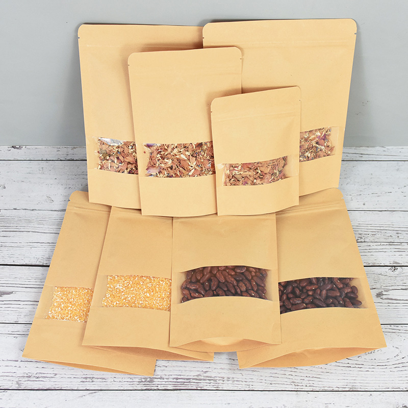 20/50pcs กระดาษคราฟท์ซิปล็อคถุ - Food Snacks Gifts บทวิจารณ์และราคา