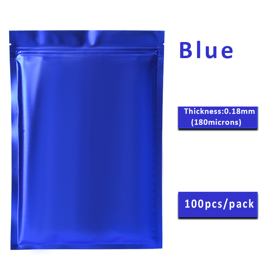 100 ชิ้น ถุงซิปฟอยล์สีน้ำเงินด - Food Packed Snacks บทวิจารณ์และราคา