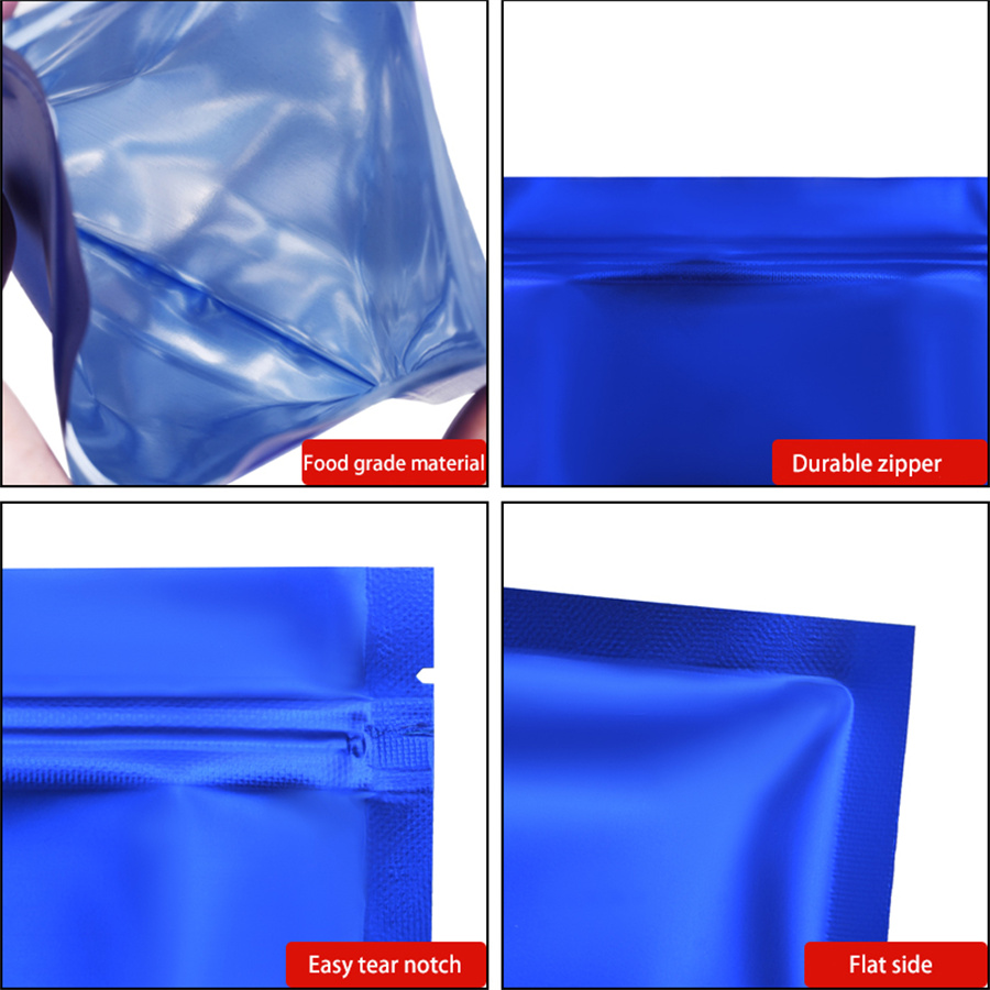 100 ชิ้น ถุงซิปฟอยล์สีน้ำเงินด - Food Packed Snacks บทวิจารณ์และราคา