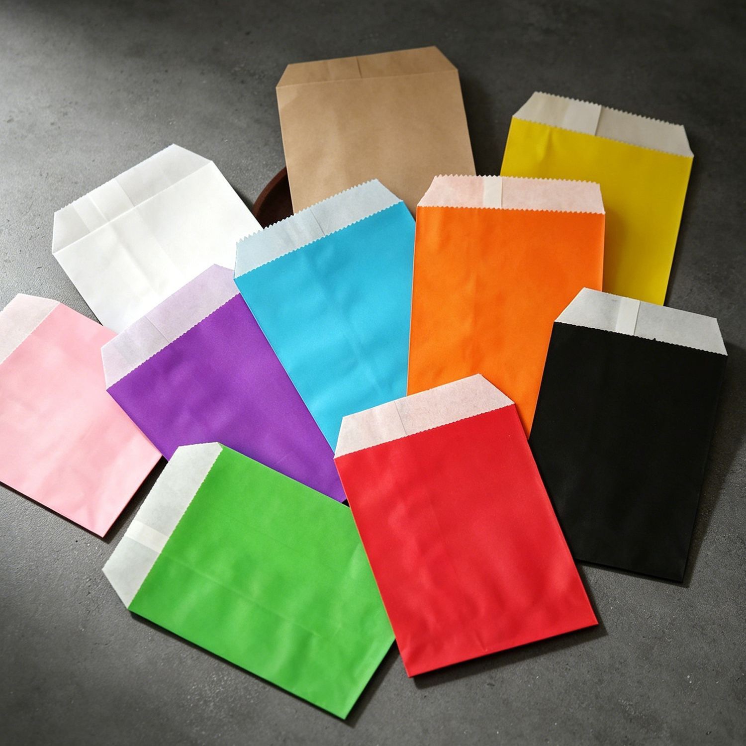 50/100 ชิ้น ถุงกระดาษคราฟท์สี  - Food Snacks Gifts บทวิจารณ์และราคา