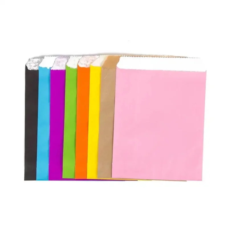 50/100 ชิ้น ถุงกระดาษคราฟท์สี  - Food Snacks Gifts บทวิจารณ์และราคา