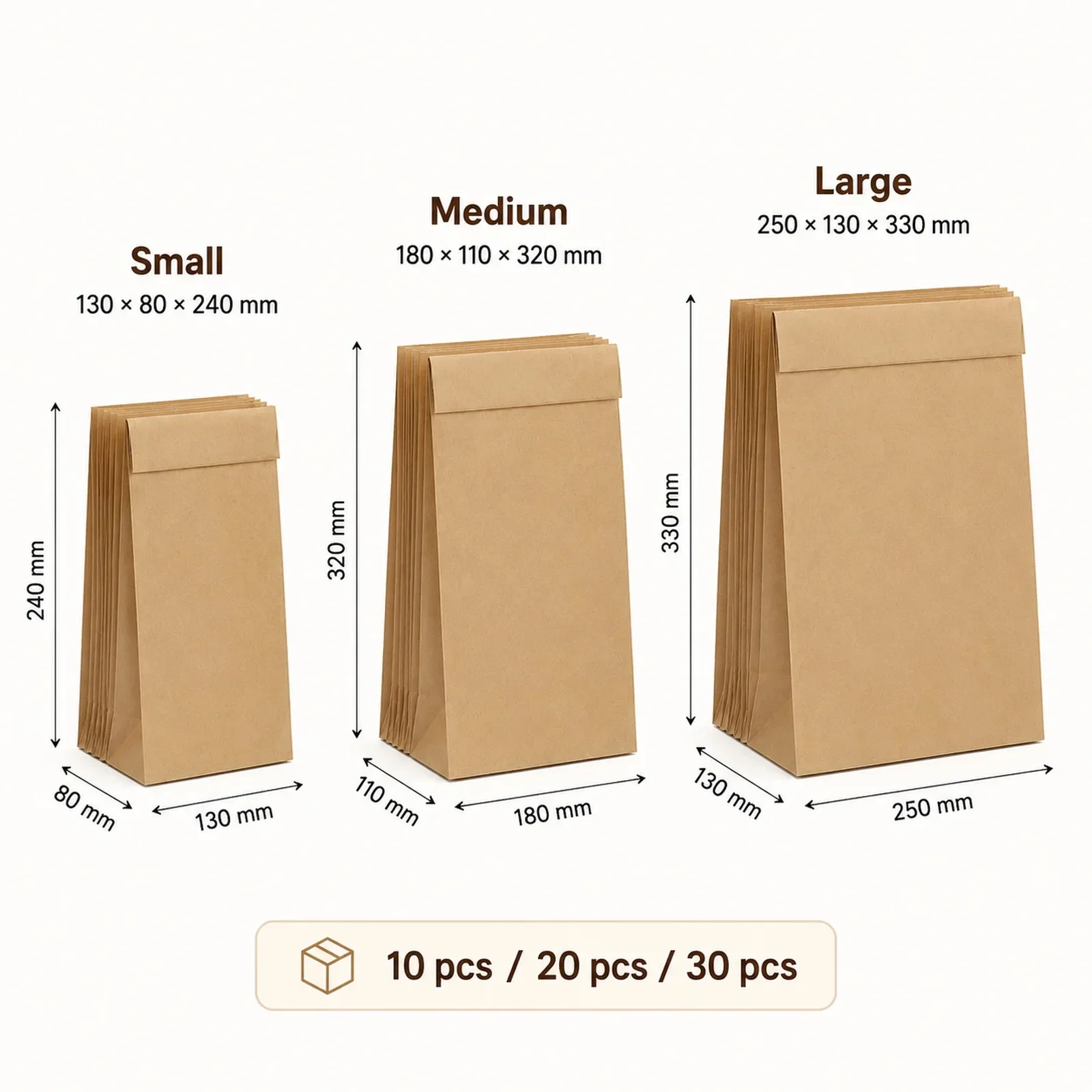 ถุงกระดาษคราฟท์สีน้ำตาลขนาดเล็ - Food Snacks Gifts บทวิจารณ์และราคา