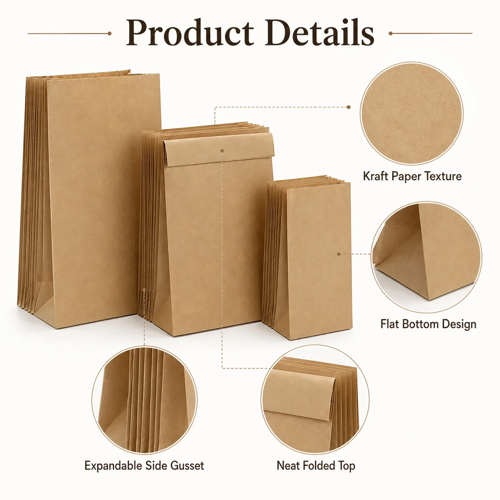 ถุงกระดาษคราฟท์สีน้ำตาลขนาดเล็ - Food Snacks Gifts บทวิจารณ์และราคา