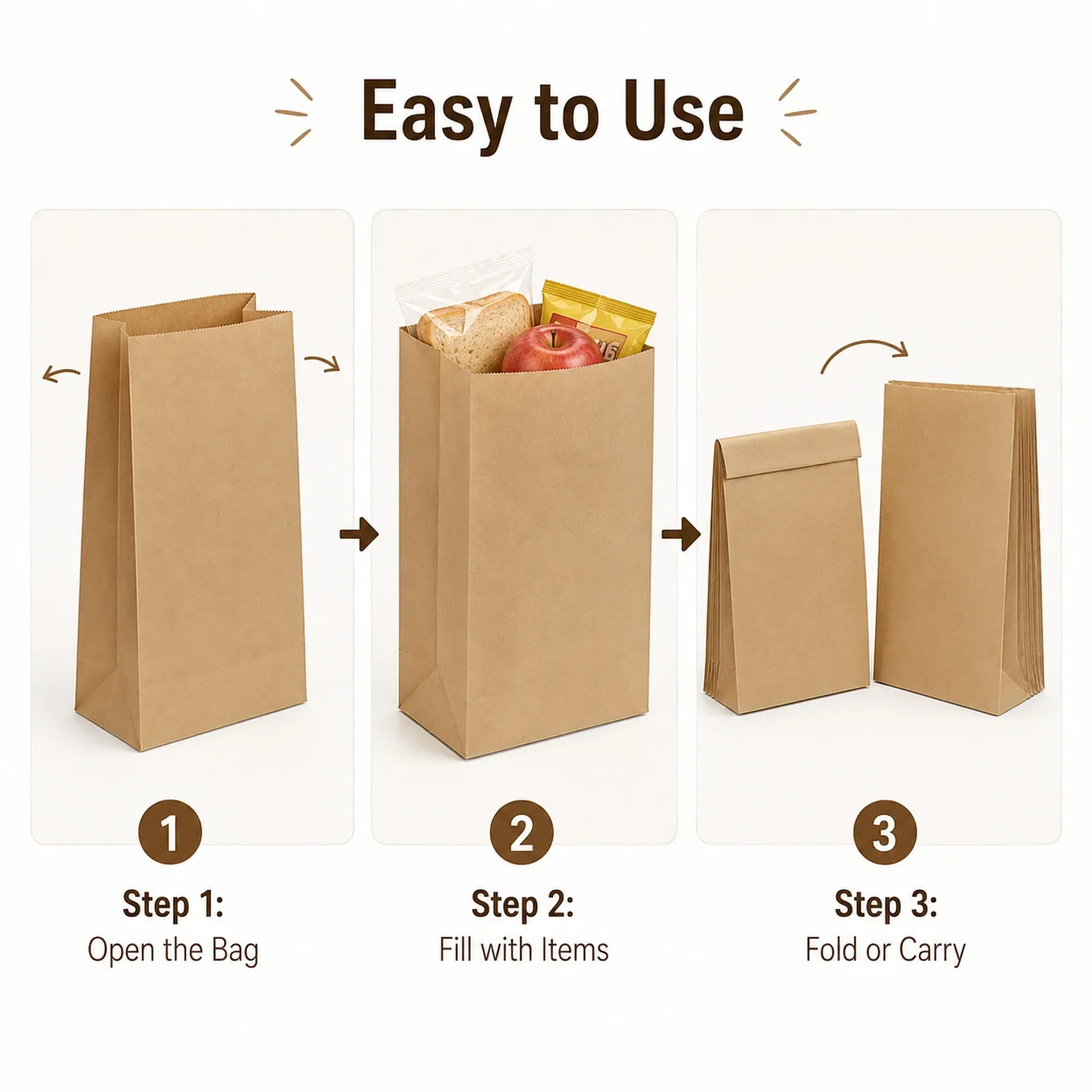 ถุงกระดาษคราฟท์สีน้ำตาลขนาดเล็ - Food Snacks Gifts บทวิจารณ์และราคา