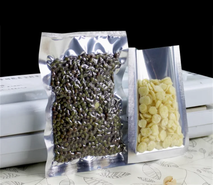 ถุงแบบแบนสีเงินเงา 100 แพ็ค -  - Food Packed Snacks บทวิจารณ์และราคา